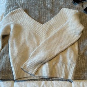 HM off shoulder white sweater